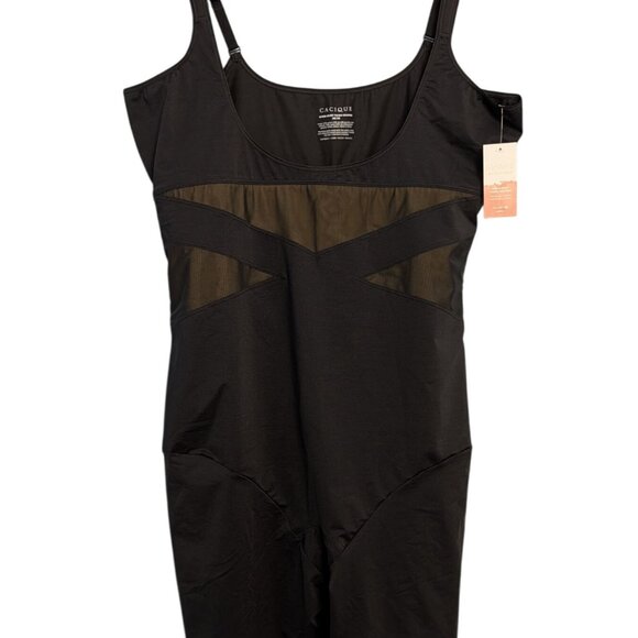 Cacique Other - Cacique Open-Bust Thigh Shaper 26/28 Black Nylon Spandex Level 3 Max Contouring